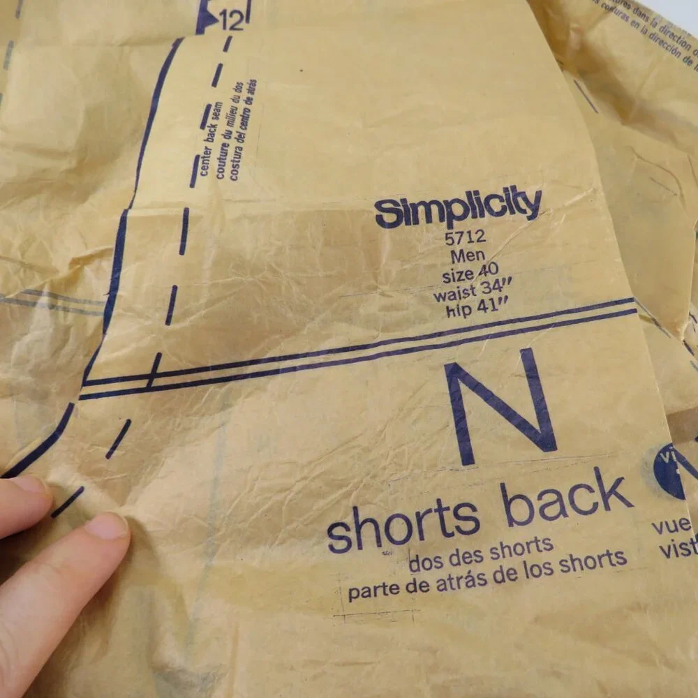 Simplicity 5712 clothing pattern size 40 Men's Swim Trunks, Shirt